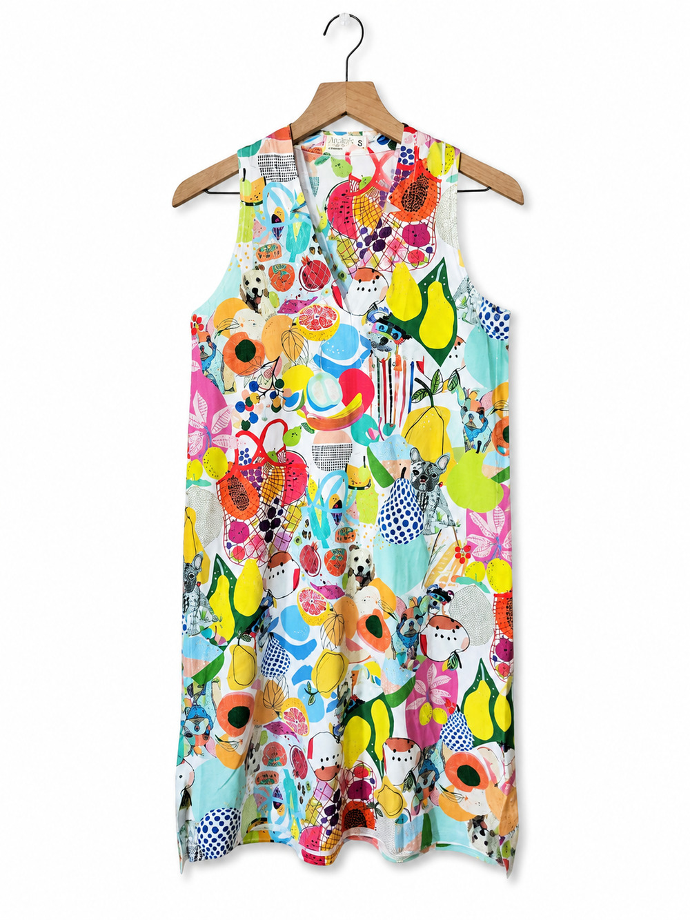 Atelier5 by Gozde Yilmaz Art Print Sleeveless Shift Dress Size Small Made in USA